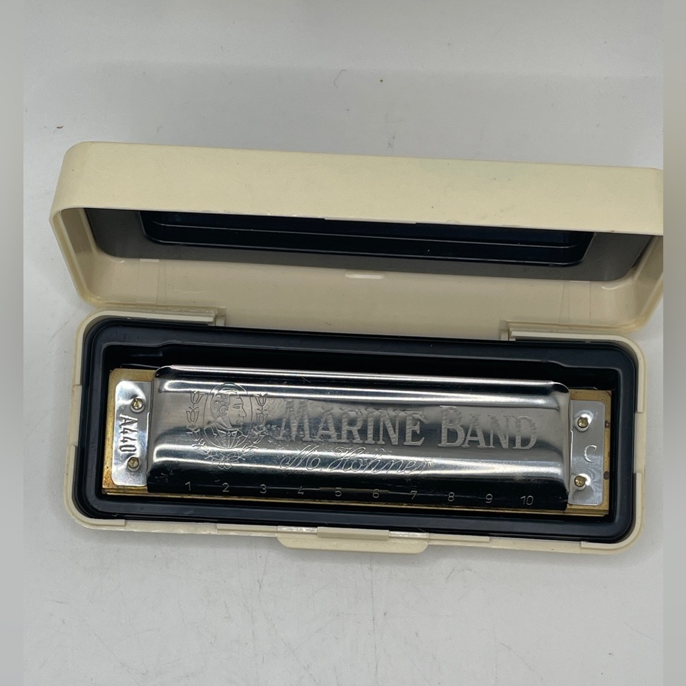 M. Hohner Marine Band Harmonica No. 1896 C Key w/Case Made in Germany